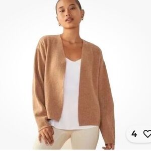 ADAY Womens Soft Landing Cashmere Jacket Cardigan Size M Beige Sweater Capsule